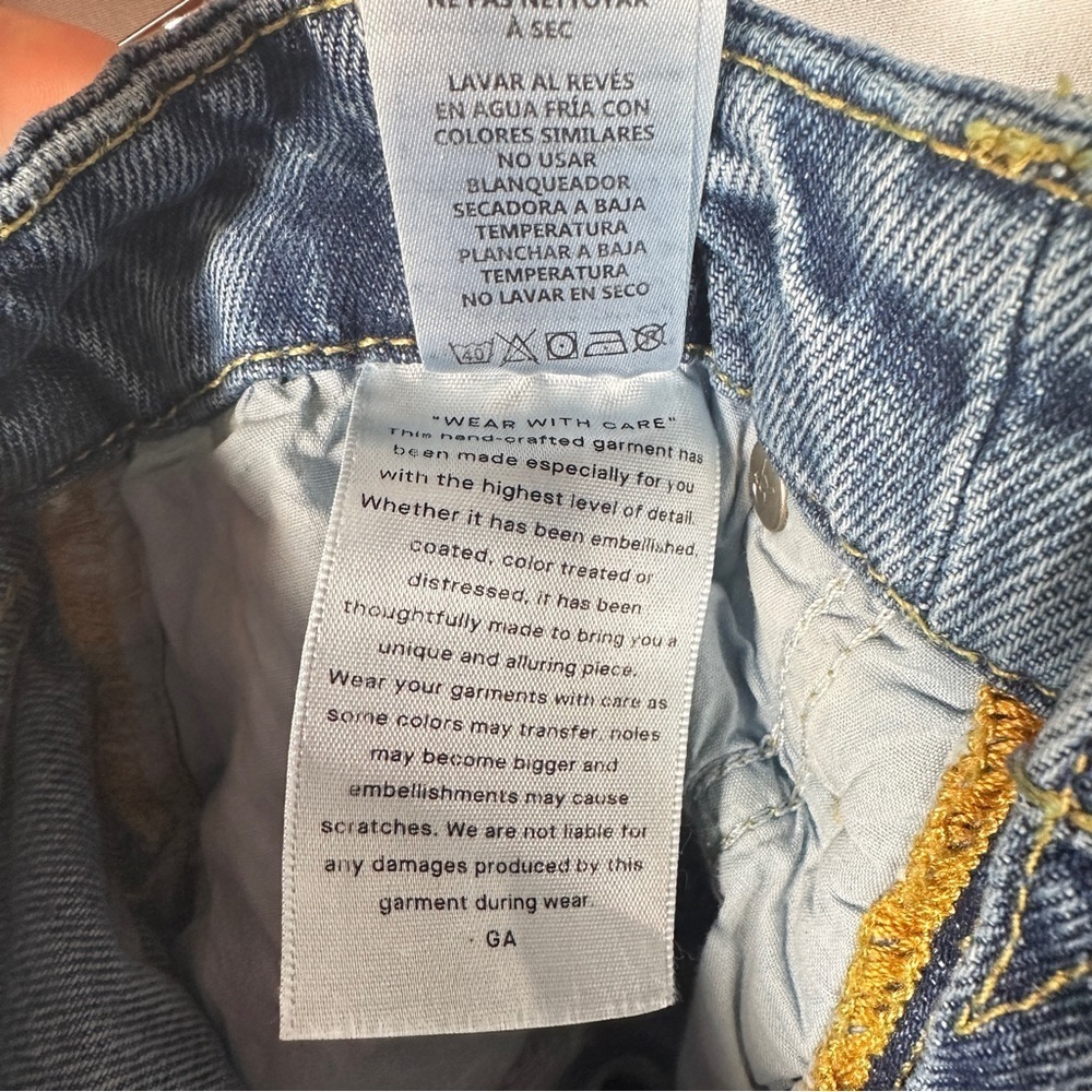 Good American ‘Good Boy’ Side-Slit Straight Jeans Blue941 (2/26) Rigid High Rise - Picture 11 of 13